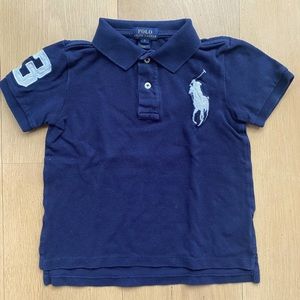 Little boy’s short sleeved knit polo shirt